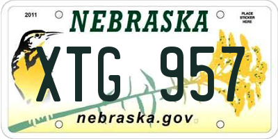 NE license plate XTG957
