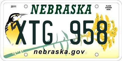NE license plate XTG958