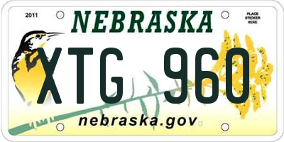 NE license plate XTG960