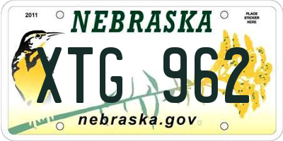 NE license plate XTG962
