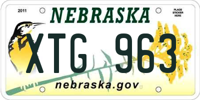 NE license plate XTG963