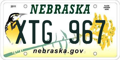 NE license plate XTG967