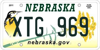 NE license plate XTG969