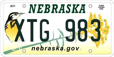 NE license plate XTG983
