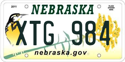 NE license plate XTG984