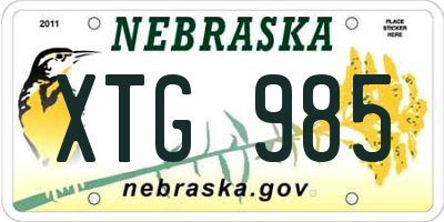 NE license plate XTG985