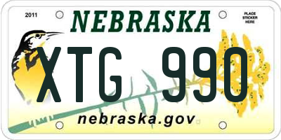 NE license plate XTG990