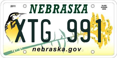 NE license plate XTG991