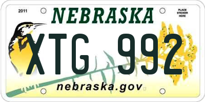 NE license plate XTG992