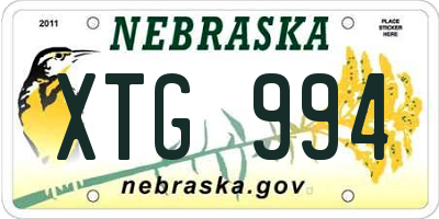 NE license plate XTG994