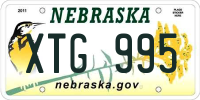 NE license plate XTG995
