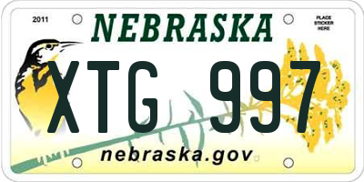 NE license plate XTG997