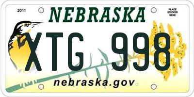 NE license plate XTG998