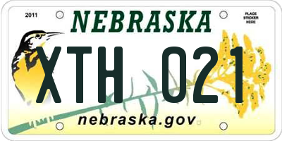 NE license plate XTH021