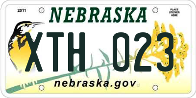NE license plate XTH023