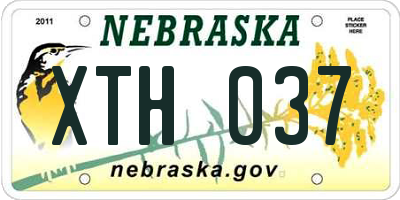 NE license plate XTH037