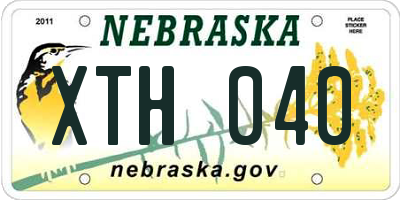 NE license plate XTH040