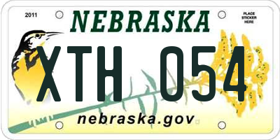 NE license plate XTH054