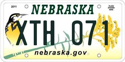 NE license plate XTH071