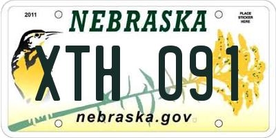 NE license plate XTH091