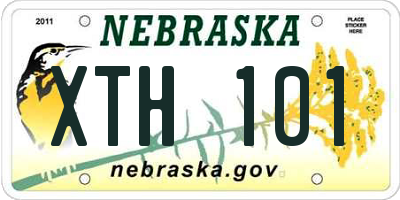 NE license plate XTH101