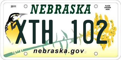 NE license plate XTH102