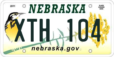 NE license plate XTH104