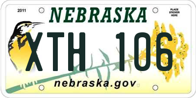 NE license plate XTH106