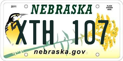 NE license plate XTH107
