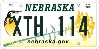 NE license plate XTH114