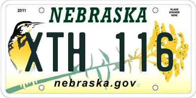 NE license plate XTH116