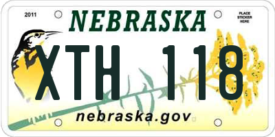 NE license plate XTH118
