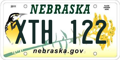 NE license plate XTH122
