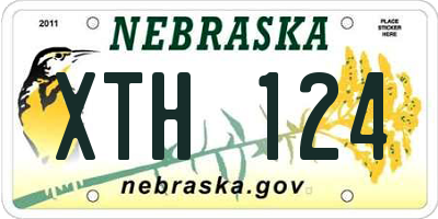 NE license plate XTH124
