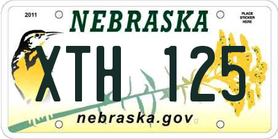 NE license plate XTH125