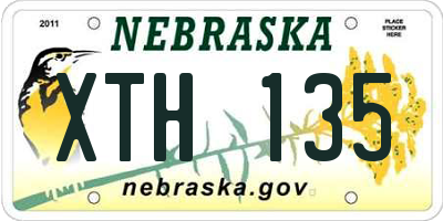 NE license plate XTH135