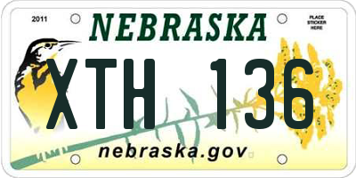 NE license plate XTH136
