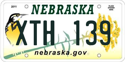 NE license plate XTH139