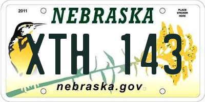 NE license plate XTH143