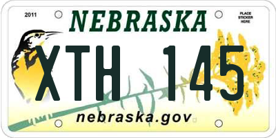 NE license plate XTH145