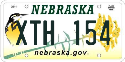 NE license plate XTH154