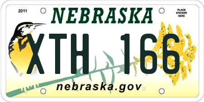 NE license plate XTH166