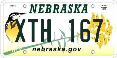 NE license plate XTH167