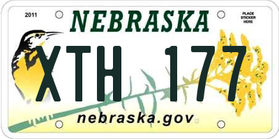 NE license plate XTH177