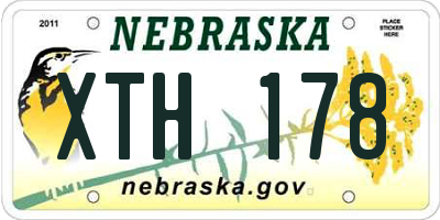 NE license plate XTH178