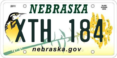 NE license plate XTH184