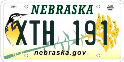 NE license plate XTH191