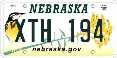 NE license plate XTH194