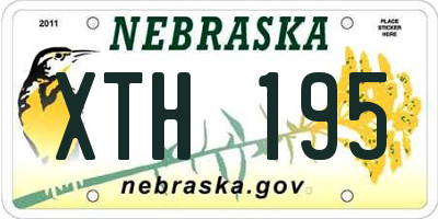 NE license plate XTH195
