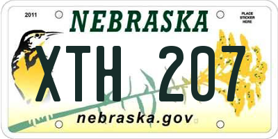 NE license plate XTH207